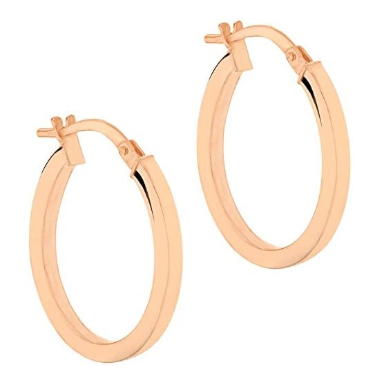 9ct Rose Gold Oval Hoop Earrings 22 MM - NiaYou Jewellery