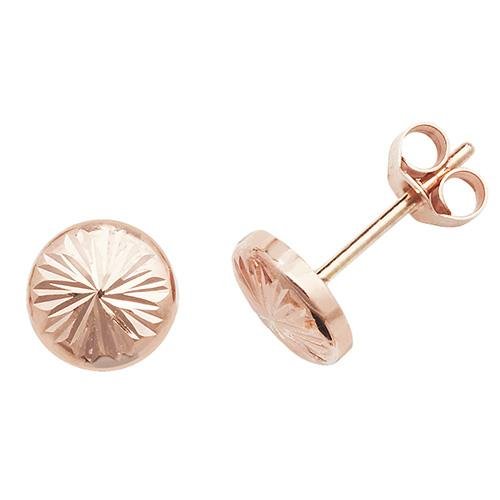 9ct Rose Gold Round Textured Stud Earrings - NiaYou Jewellery