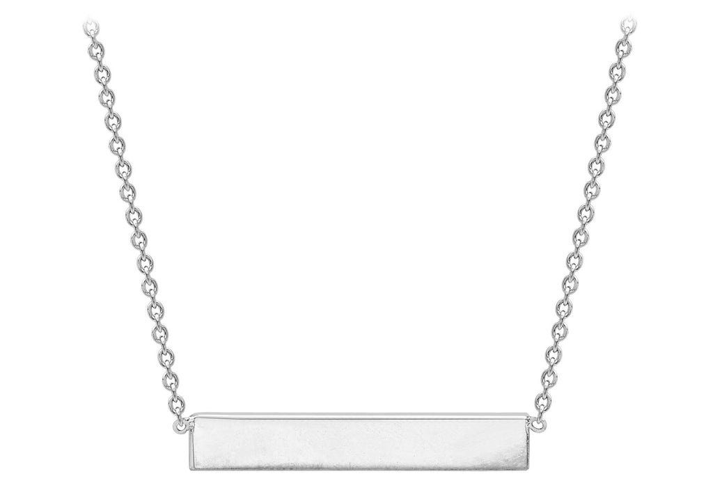 9ct White Gold Bar Necklace - NiaYou Jewellery