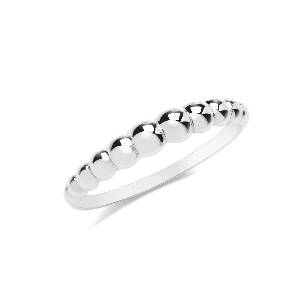 9ct White Gold Bobble Ring - NiaYou Jewellery