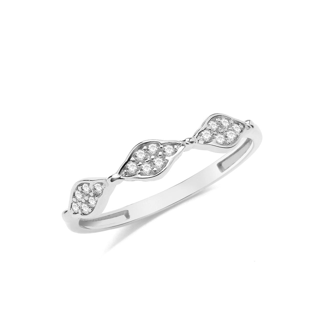 9ct White Gold CZ Marquise Shape Ring - NiaYou Jewellery