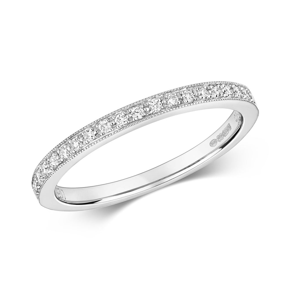9ct White Gold Eternity 0.12ct Diamond Ring - NiaYou Jewellery
