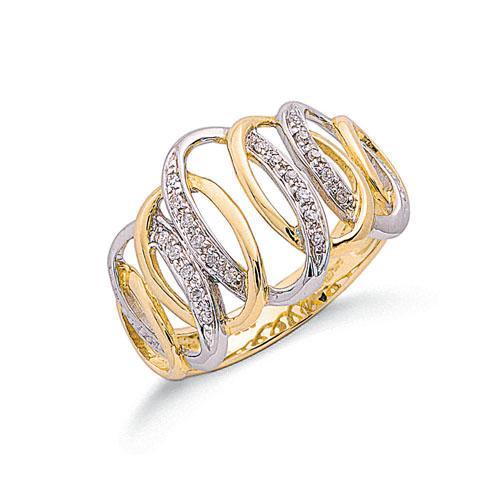 9ct Yellow and White Gold Diamond Ring - NiaYou Jewellery