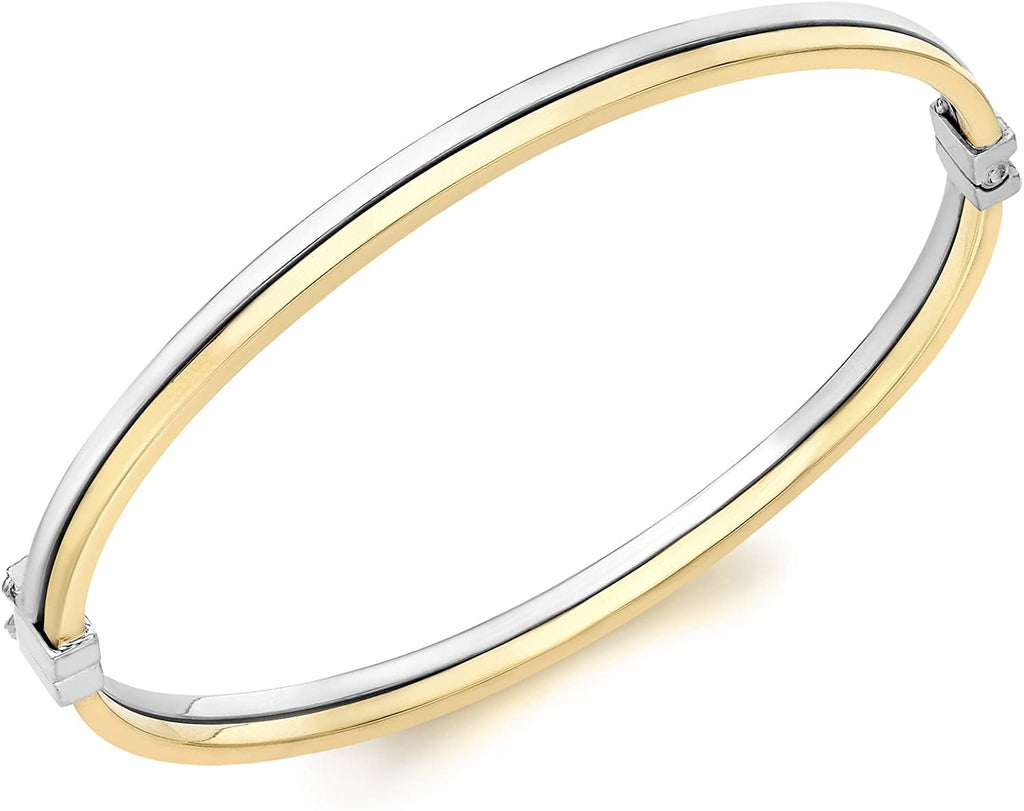9ct Yellow and White Gold Double Ladies Bangle - NiaYou Jewellery