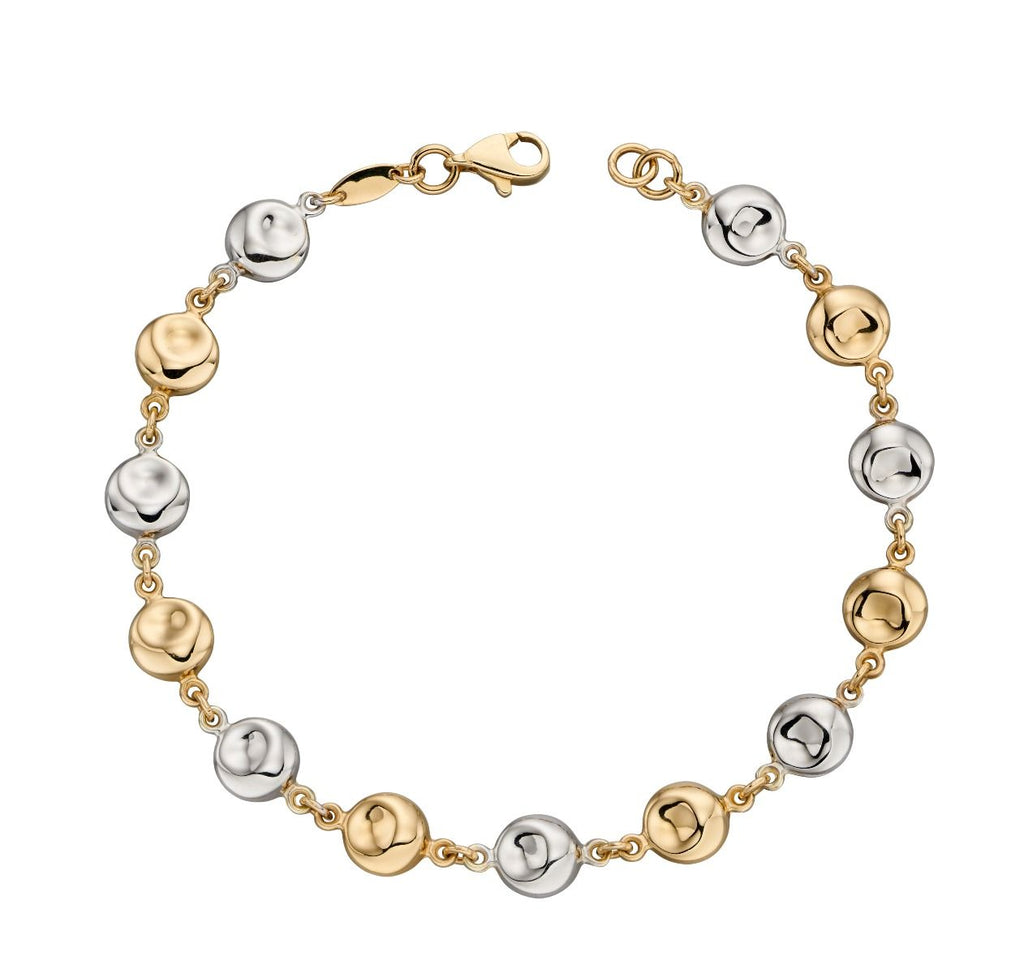 9ct Yellow and White Gold Organic Disc Bracelet by Elements Gold - NiaYou Jewellery