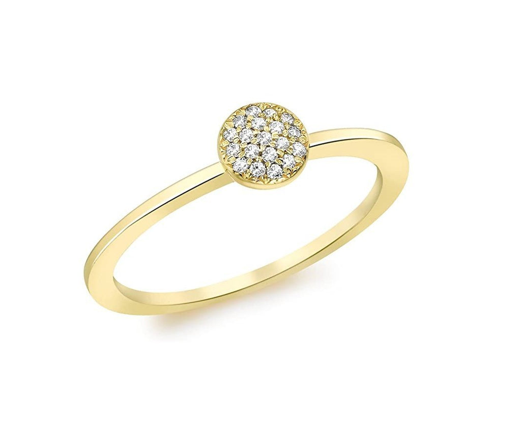 9ct Yellow Gold 0.05ct Pave Set Diamond Round Ring - NiaYou Jewellery