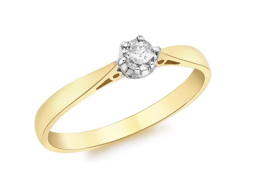 9ct Yellow Gold 0.10 ct Solitaire Diamond Ring - NiaYou Jewellery
