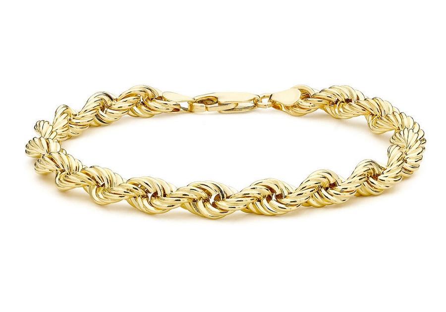 9ct Yellow Gold 120 Rope Chain Bracelet - NiaYou Jewellery