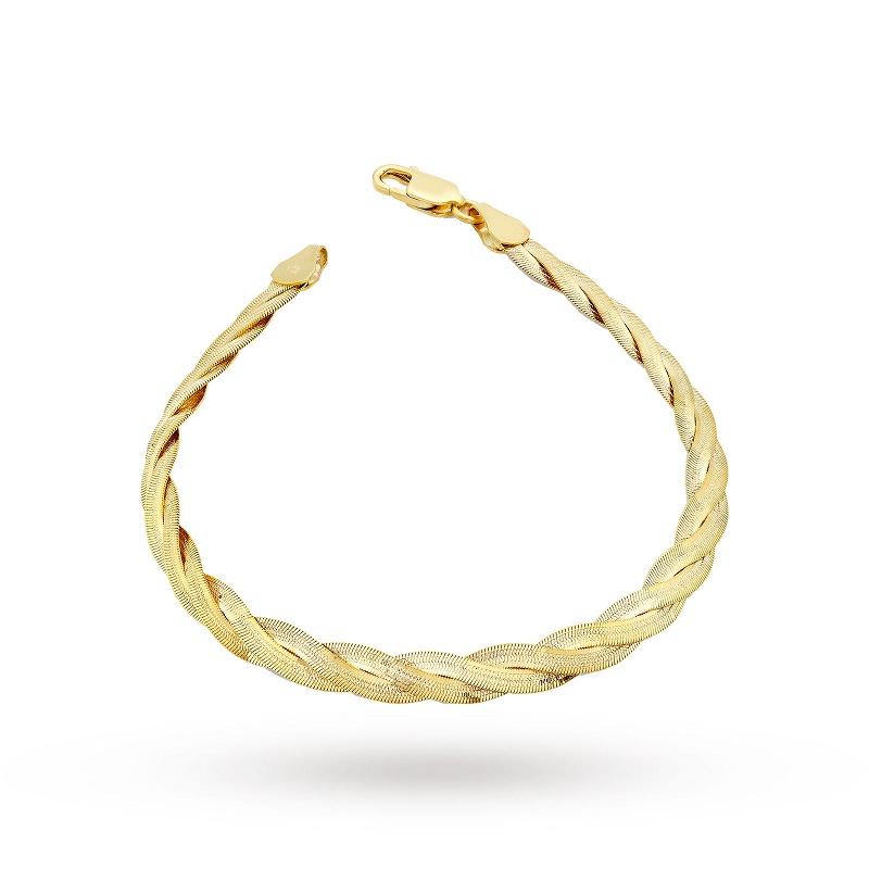 9ct Yellow Gold 3 Plait Patterned Herringbone Bracelet - NiaYou Jewellery