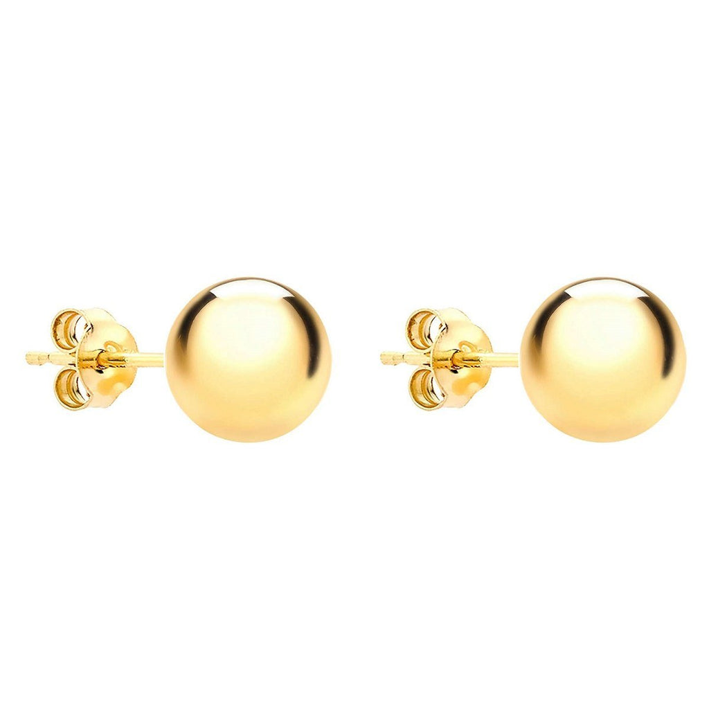 9ct Yellow Gold 8mm Ball Stud Earrings - NiaYou Jewellery