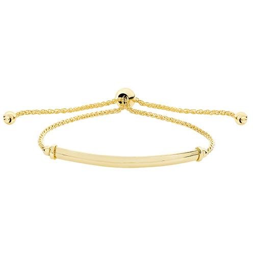 9ct Yellow Gold Adjustable Friendship Bracelet with Square Bar - NiaYou Jewellery