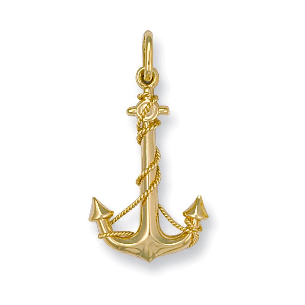 9CT Yellow Gold Anchor Medium Pendant - NiaYou Jewellery