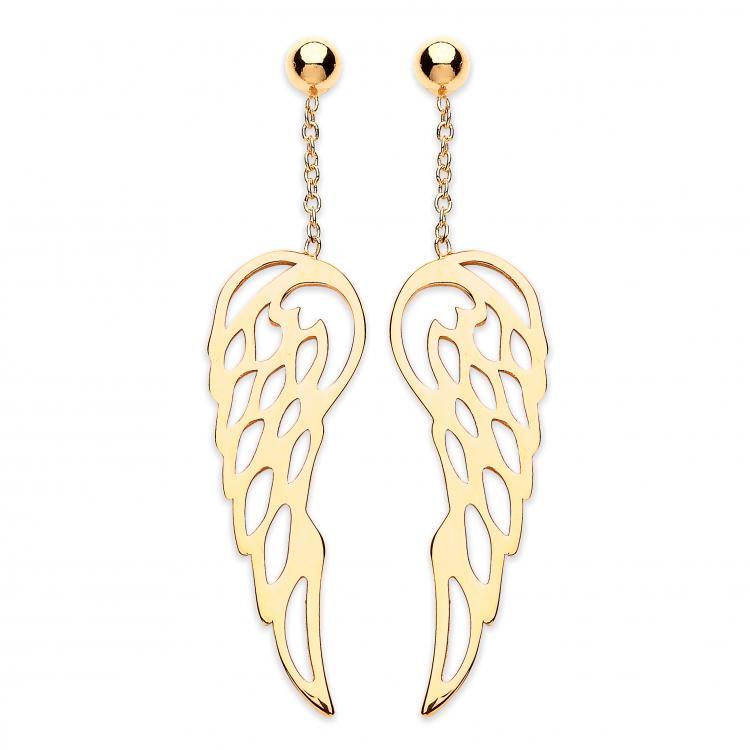 9ct Yellow Gold Angel Wing Earrings - NiaYou Jewellery