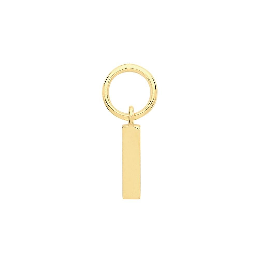 9ct Yellow Gold Bar Hoop Earring Charm - NiaYou Jewellery