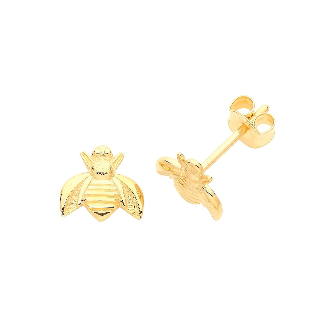 9ct Yellow Gold Bee Stud Earrings - NiaYou Jewellery