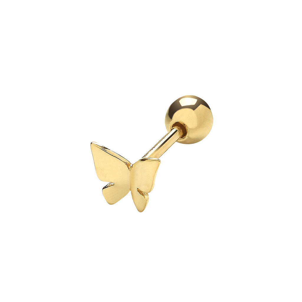 9ct Yellow Gold Butterfly Cartilage Post Stud Earring - NiaYou Jewellery