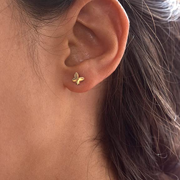 9ct Yellow Gold Butterfly Stud Earrings - NiaYou Jewellery