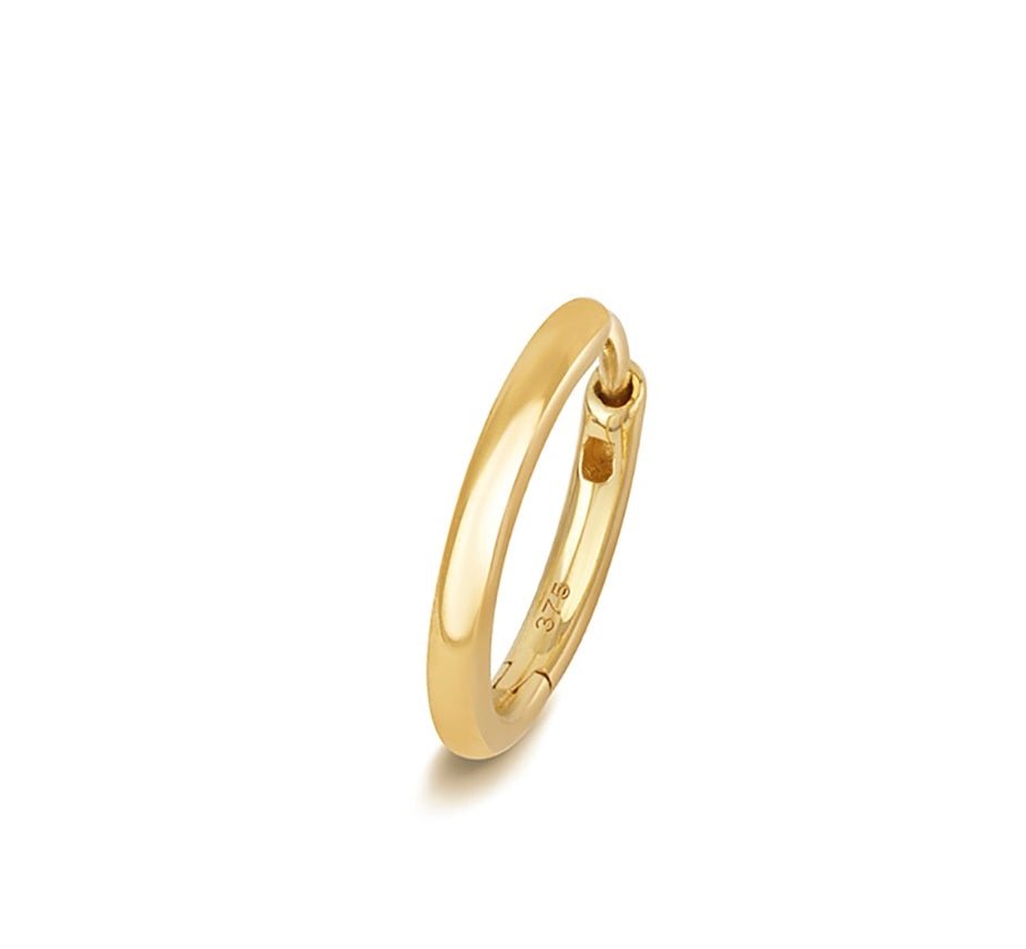 9ct Yellow Gold Cartilage Hoop Earring 10 MM - NiaYou Jewellery