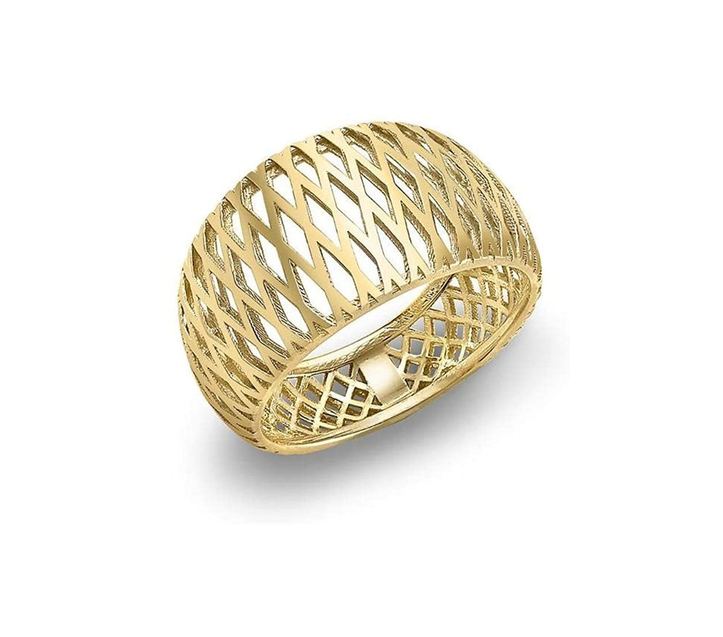 9ct Yellow Gold Criss Cross Band Ring - NiaYou Jewellery