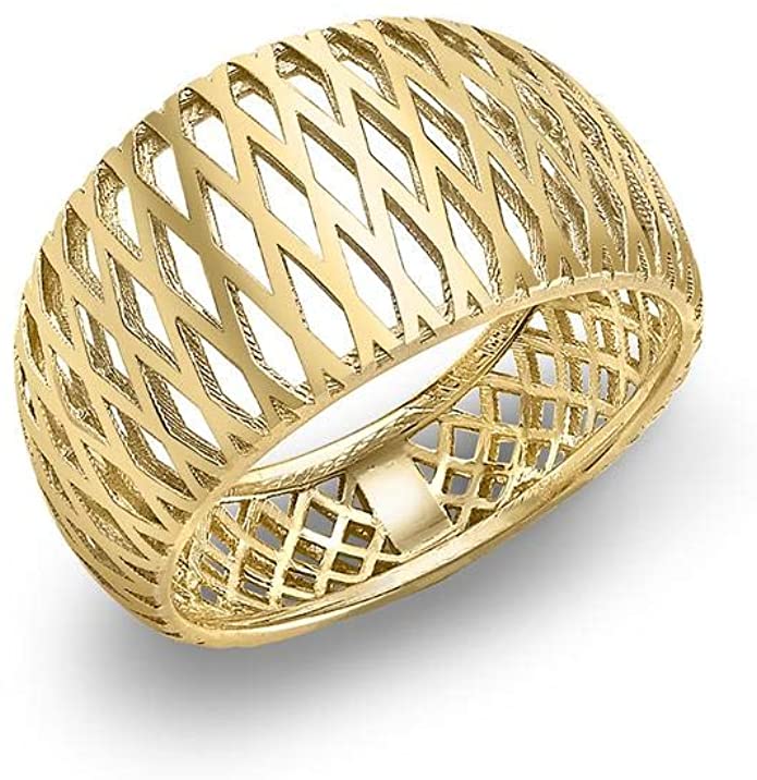 9ct Yellow Gold Criss Cross Band Ring - NiaYou Jewellery
