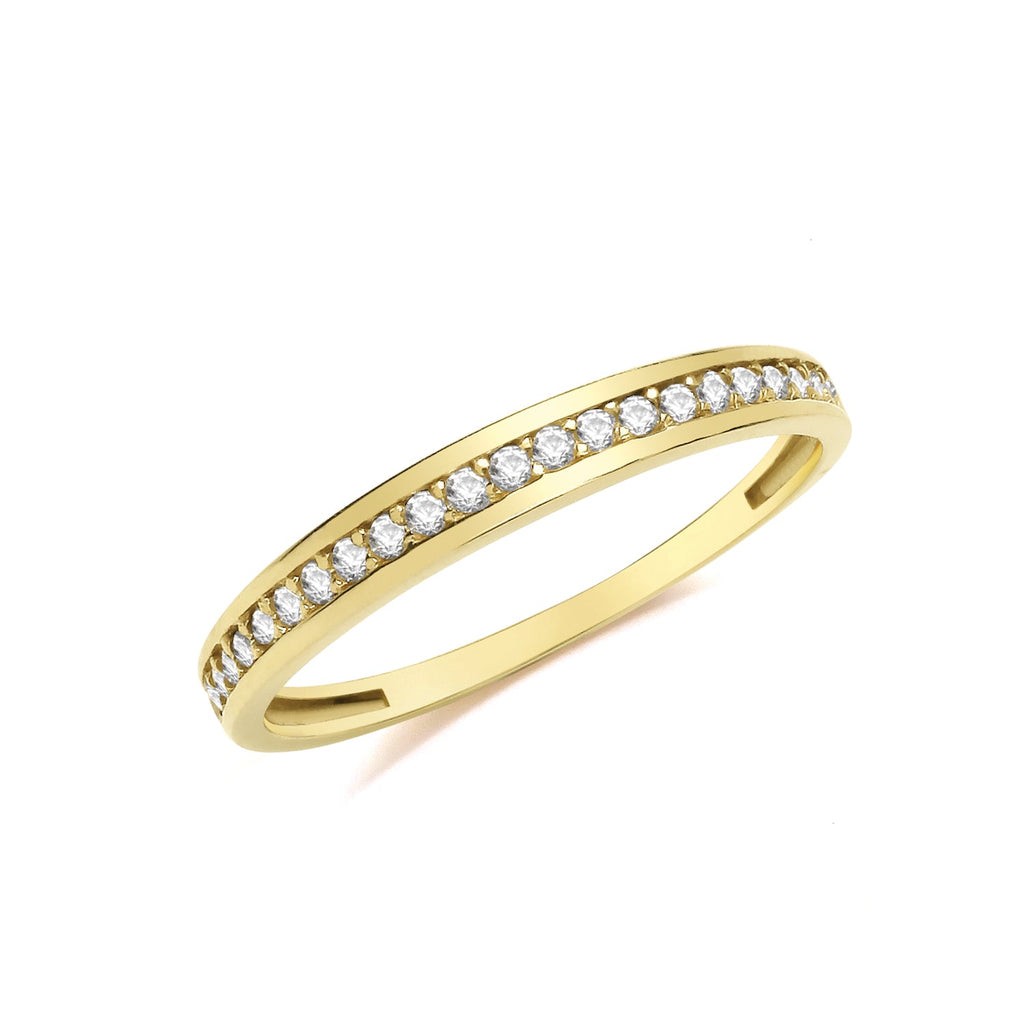 9ct Yellow Gold Cubic Zirconia Half Eternity Ring - NiaYou Jewellery