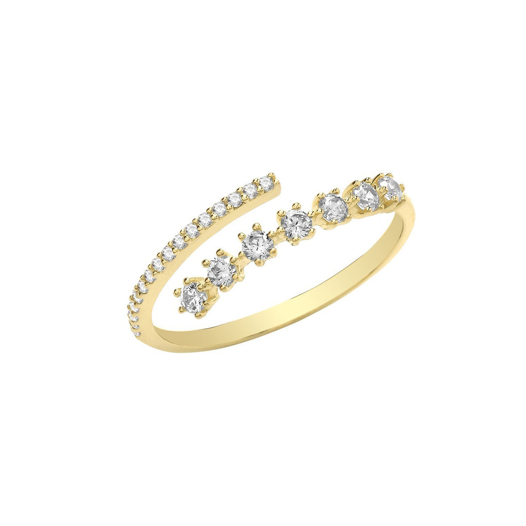 9ct Yellow Gold Cubic Zirconia Ladies Wrap Ring - NiaYou Jewellery