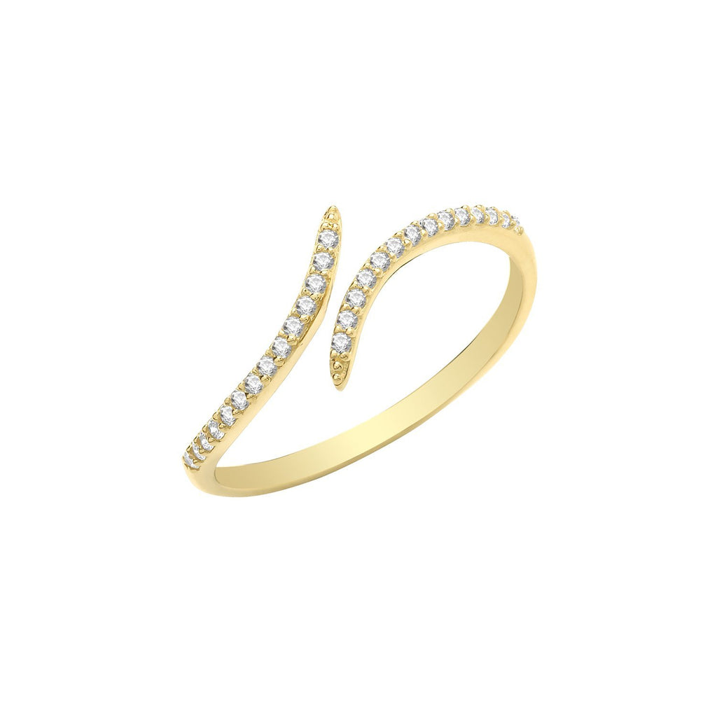 9ct Yellow Gold Cubic Zirconia Open Wrap Ring - NiaYou Jewellery