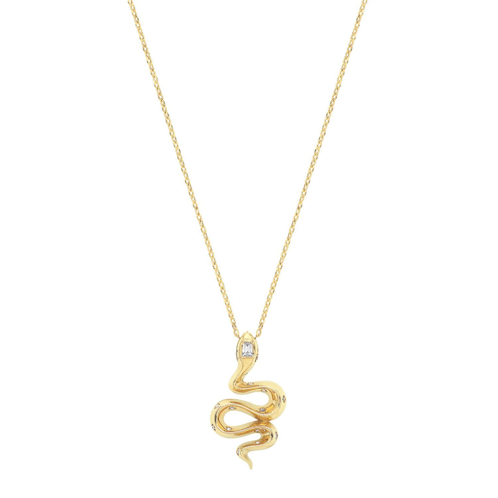 9ct Yellow Gold Cubic Zirconia Snake Necklace - NiaYou Jewellery