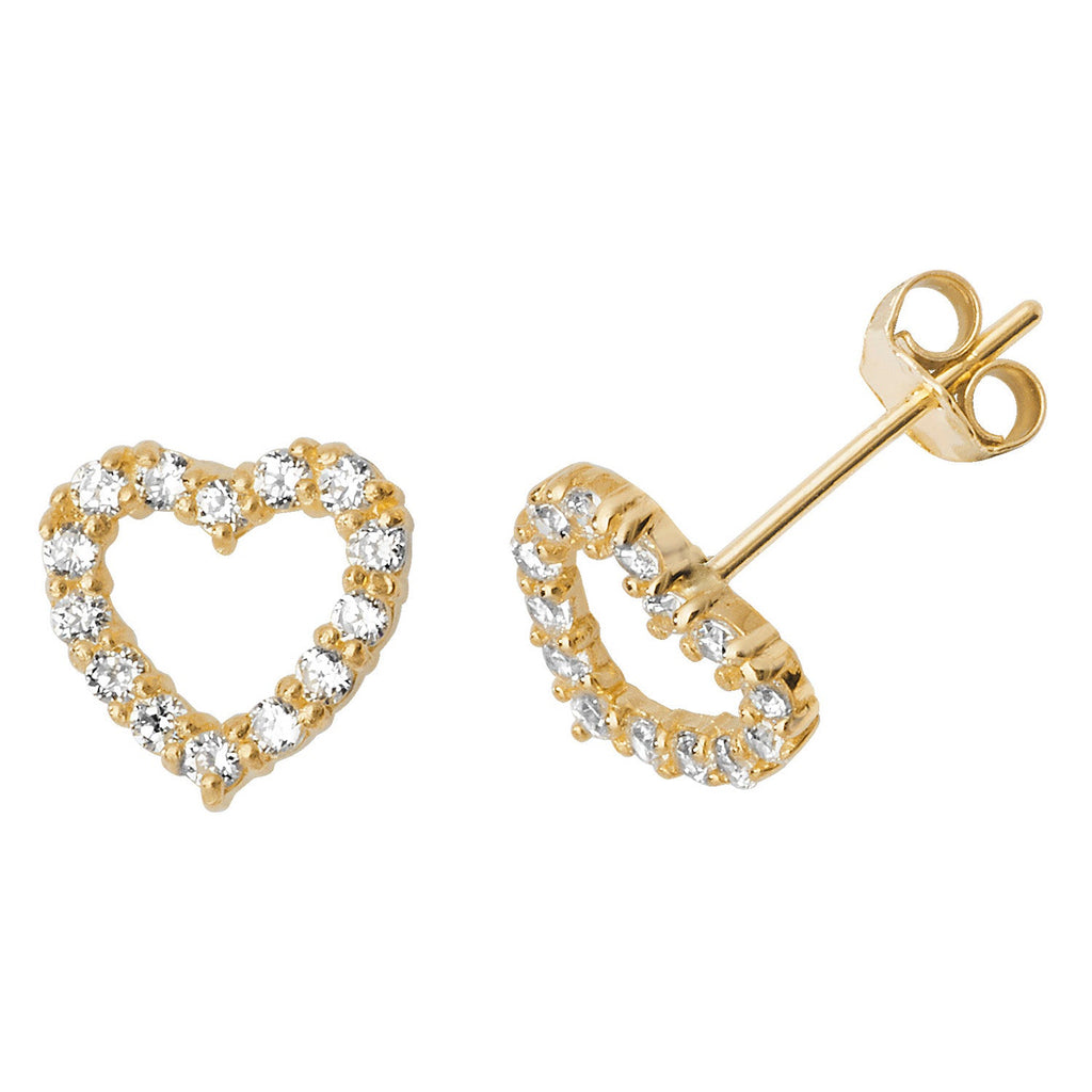 9ct Yellow Gold Cubic Zirconia Stud Earrings - NiaYou Jewellery