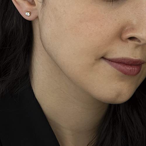 9ct Yellow Gold CZ April Birthstone Stud Earring - NiaYou Jewellery