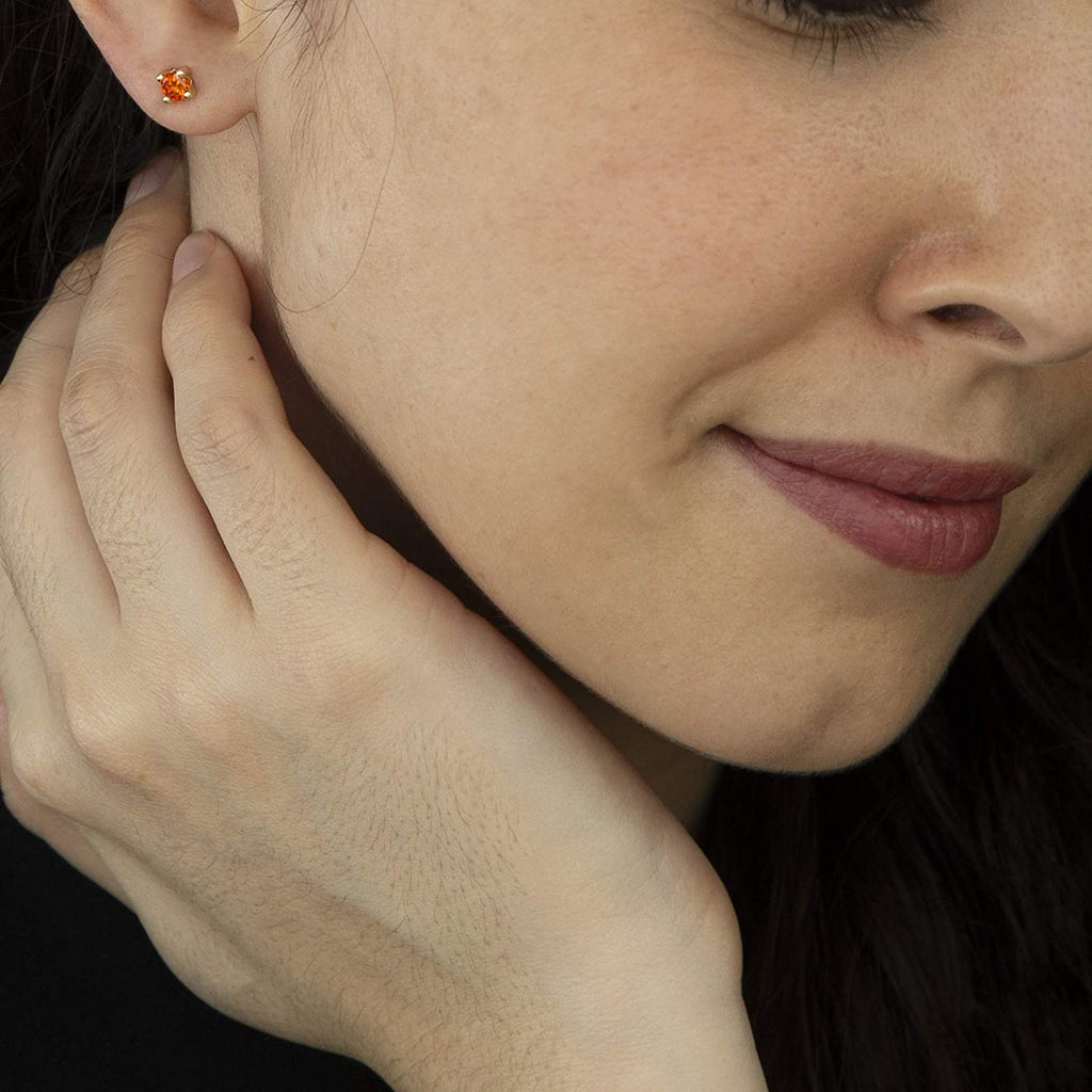 9ct Yellow Gold CZ January Birthstone Stud Earring - NiaYou Jewellery