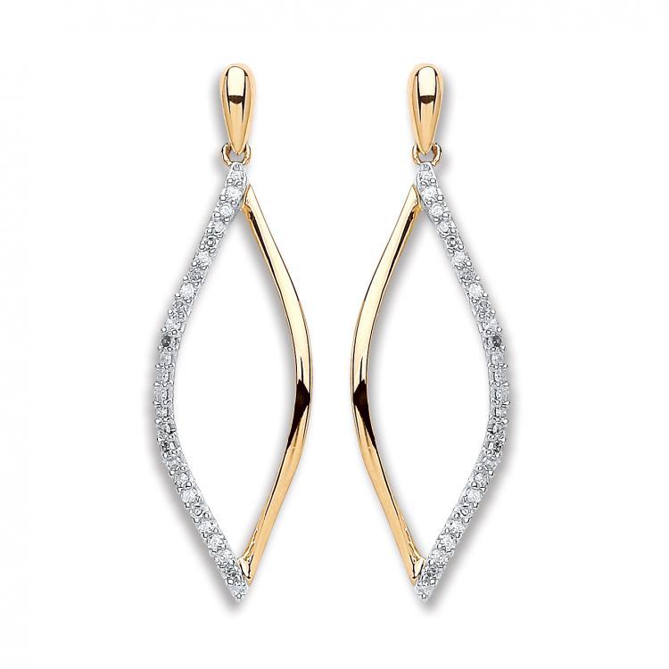 9ct Yellow Gold Diamond 0.15ct Drop Earrings - NiaYou Jewellery
