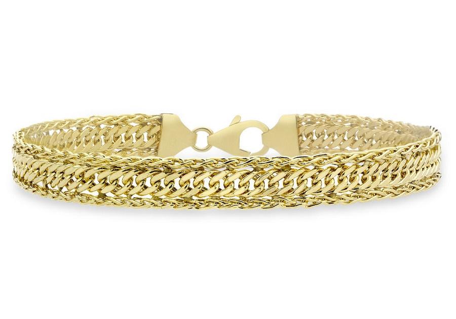 9ct Yellow Gold Diamond Cut Curb Spiga Bracelet - NiaYou Jewellery