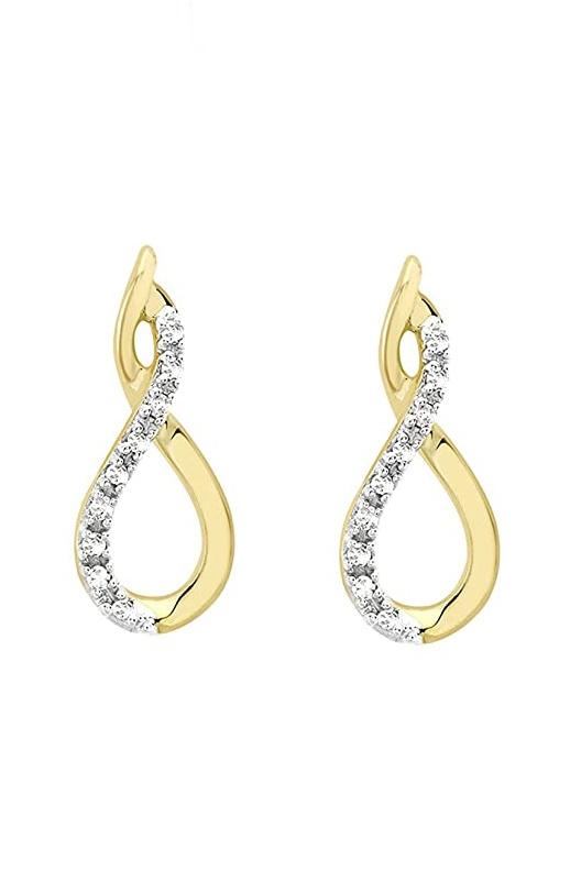 9ct Yellow Gold Diamond Infinity Drop Earrings - NiaYou Jewellery