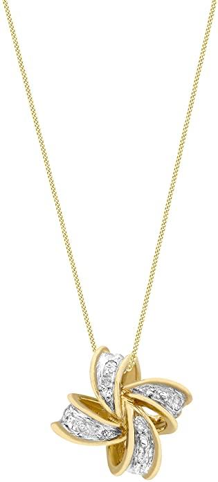 9ct Yellow Gold Diamond Knot Pendant Necklace - NiaYou Jewellery