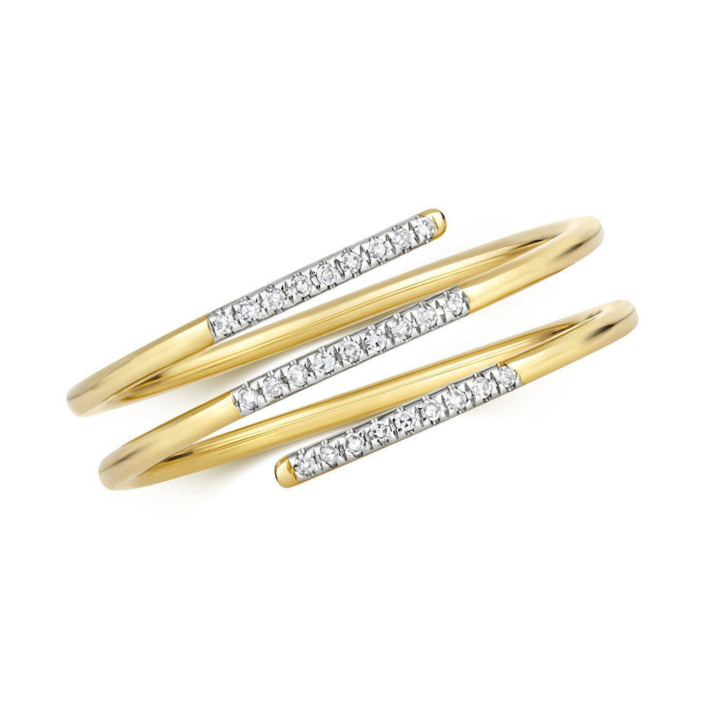 9ct Yellow Gold Diamond Spiral Ring - NiaYou Jewellery