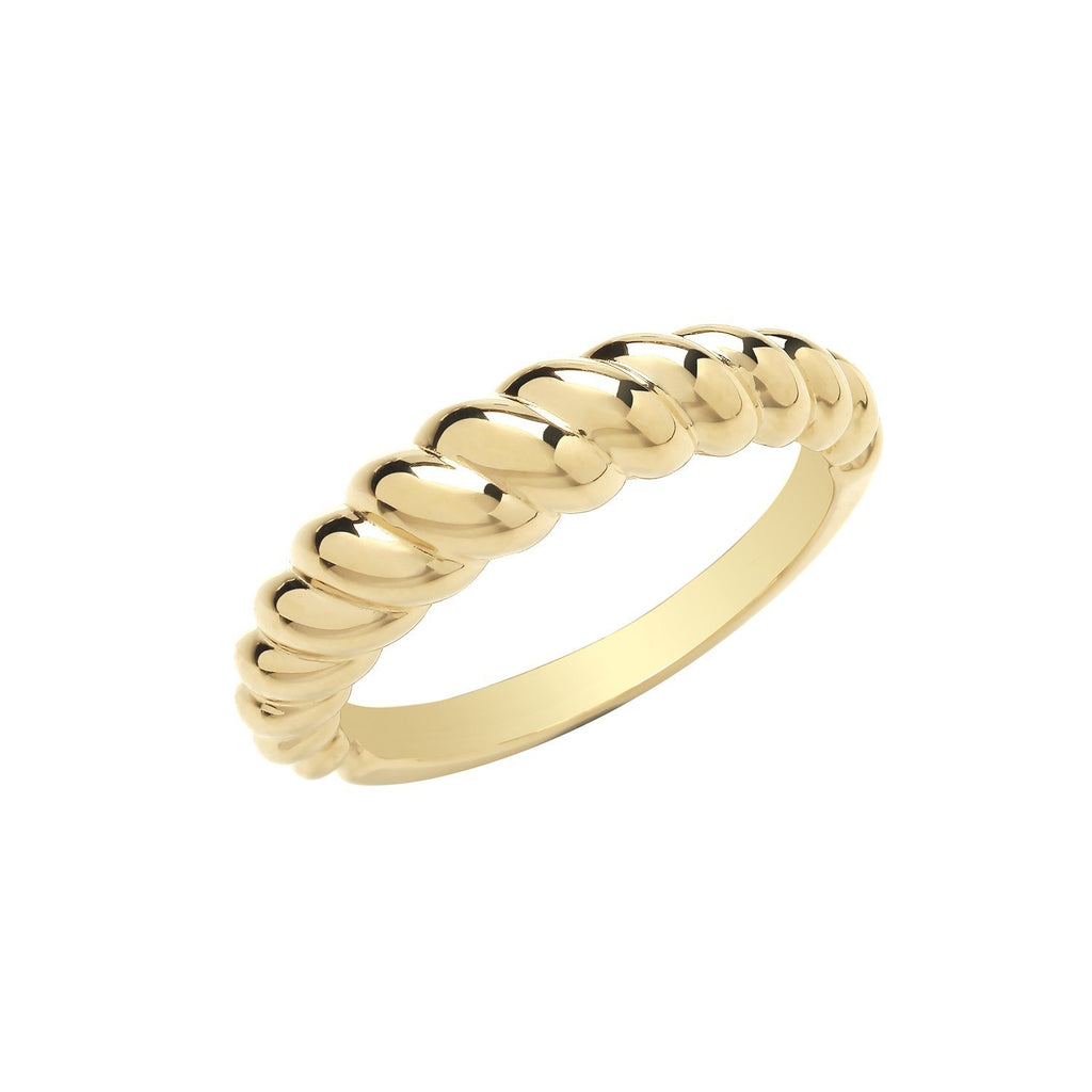 9ct Yellow Gold Dome Twist Ring - NiaYou Jewellery