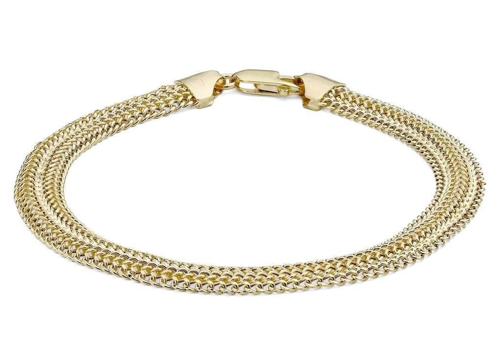 9ct Yellow Gold Domed 4-Row Curb Bracelet - NiaYou Jewellery