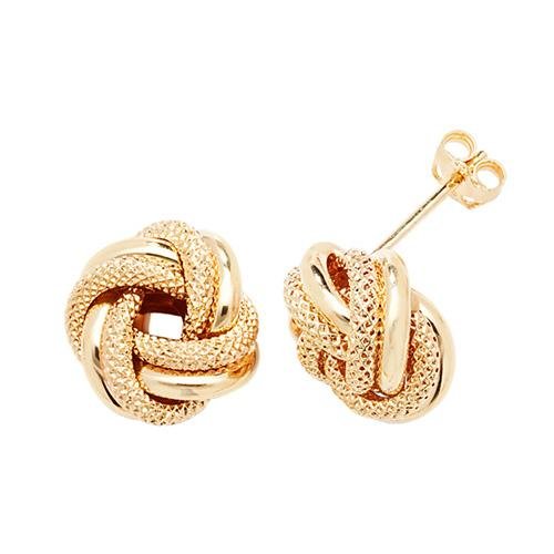 9ct Yellow Gold Double Knot Stud Earrings - NiaYou Jewellery