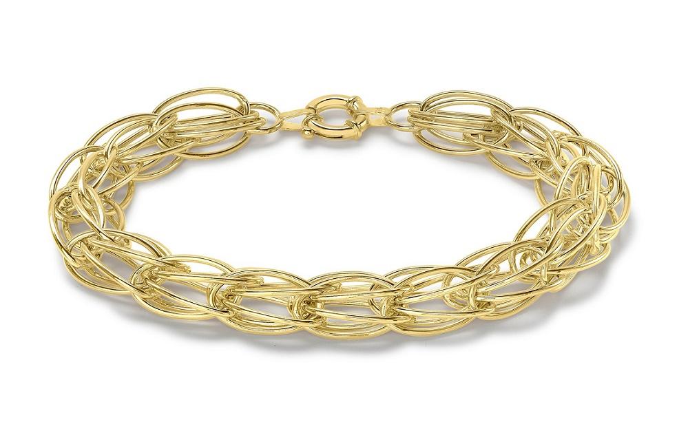 9ct Yellow Gold Double Oval Link Bracelet - NiaYou Jewellery