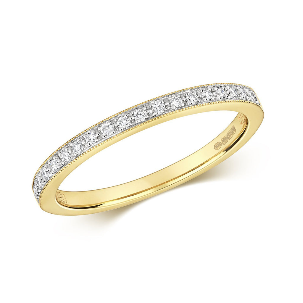 9ct Yellow Gold Eternity 0.12ct Diamond Ring - NiaYou Jewellery