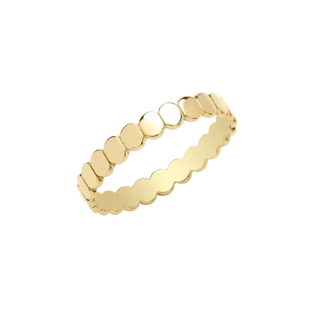 9ct Yellow Gold Flat Disc Band Ring - NiaYou Jewellery