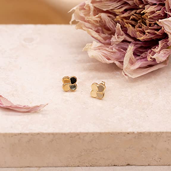 9ct Yellow Gold Flower Stud Earrings - NiaYou Jewellery