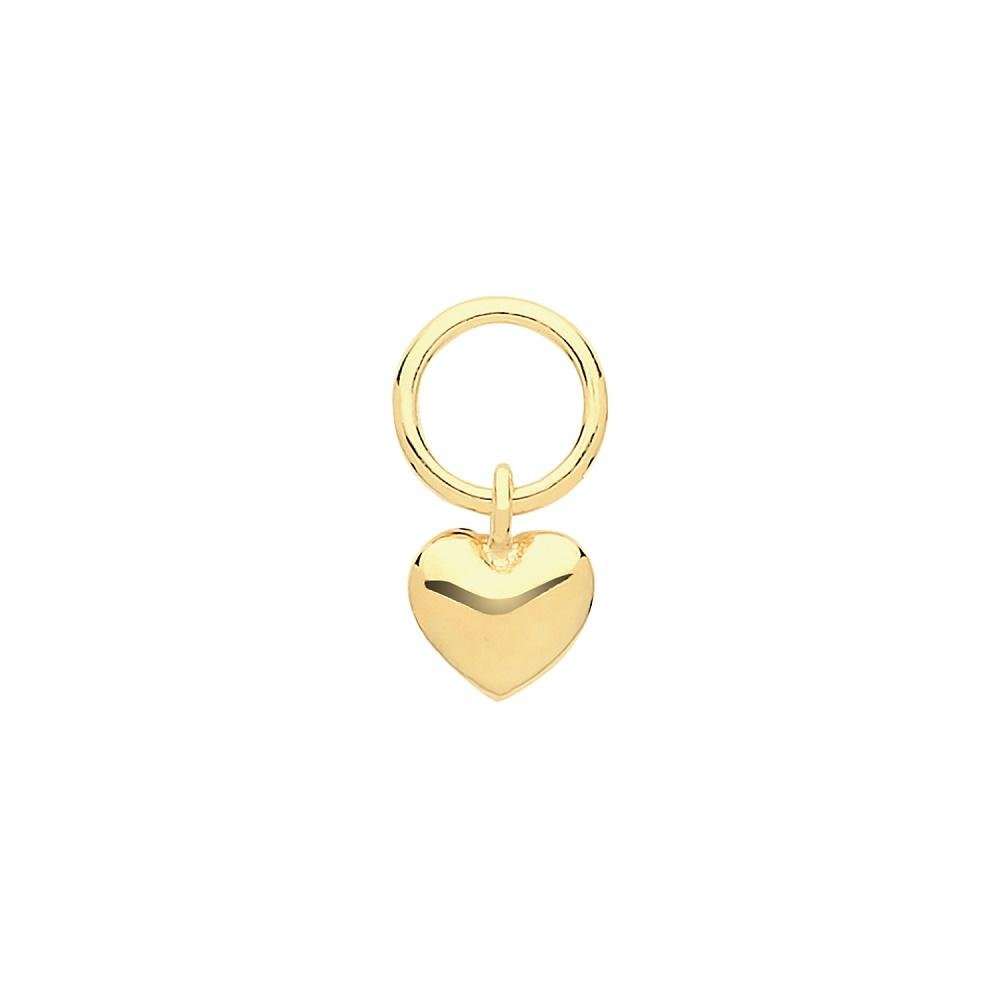 9ct Yellow Gold Heart Hoop Earring Charm - NiaYou Jewellery