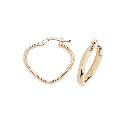 9Ct Yellow Gold Heart Hoop Earrings - NiaYou Jewellery