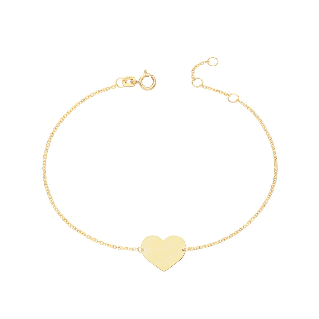 9ct Yellow Gold Heart Tag Ladies Bracelet - NiaYou Jewellery