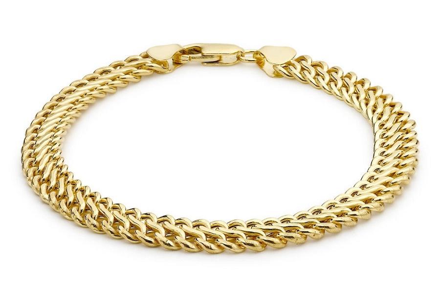 9ct Yellow Gold Hollow Figure 8 Curb Bracelet - NiaYou Jewellery