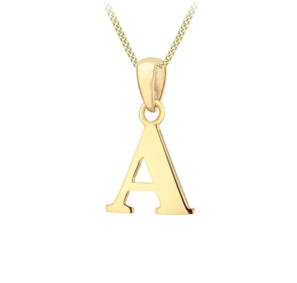 9ct Yellow Gold Initial Plain Pendant 'A - NiaYou Jewellery