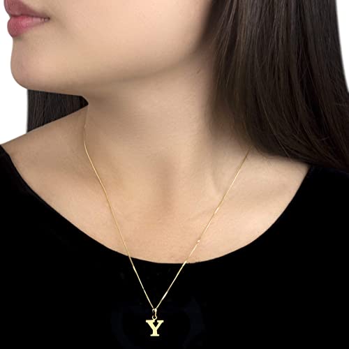 9ct Yellow Gold Initial Plain Pendant Y - NiaYou Jewellery