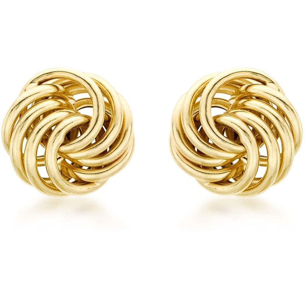 9ct Yellow Gold Knot Stud Earrings 10 MM - NiaYou Jewellery